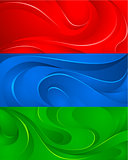 Three backgrounds with waves