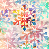 watercolor retro snowflake background