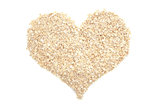 Porridge oats in a heart shape