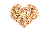 Dried chick peas in a heart shape