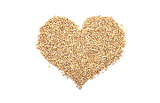 Pearl barley in a heart shape