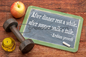 Arabic proverb related to healthy living