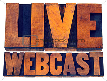 live webcast sign in wood type