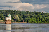 Water intake tower on Mississippi River