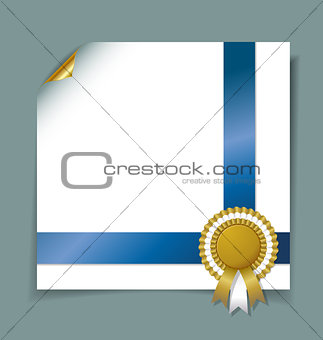 Document template with ribbon and rosette