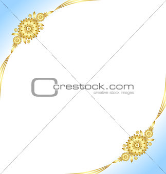 Golden floral decoration background
