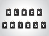 Black friday background with black shopping bags