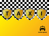 Taxi advertising background with metallic shields