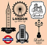 set of patterns with London attractions