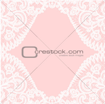 lace border on pink background