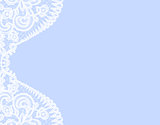 lace border on blue background
