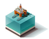 Vector isometric oil rig