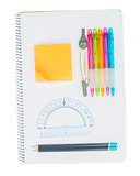 Notebook with school supplies