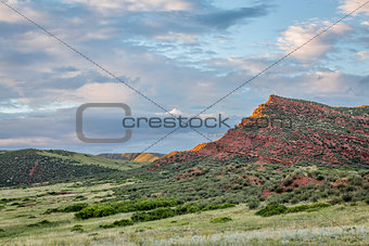 Colorado foothills at sunset