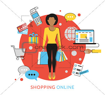 Woman doing shopping online