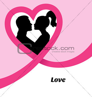 Couple's silhouette kissing image