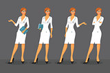 Woman doctor in various poses