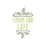 Farm for life - product label on white background.