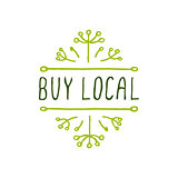 Buy local - product label on white background.