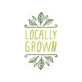 Locally grown - product label on white background.