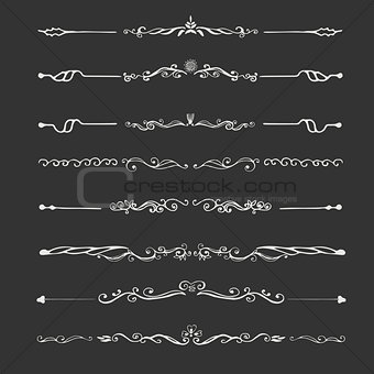 Retro style set of ornate floral patterns template