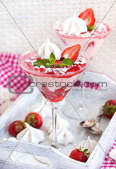 Delicious creamy strawberry mousse