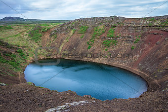 Kerid, volcanic crater lake. Iceland