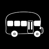 Symbol bus black background