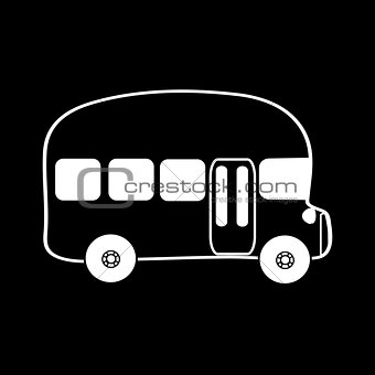 Symbol bus black background