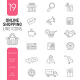 Online Shopping Thin Lines Web Icon Set