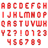 Red Folded Paper Font