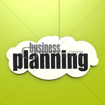 White cloud with business planning