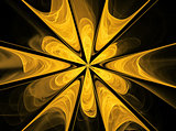 Abstract fractal yellow flower