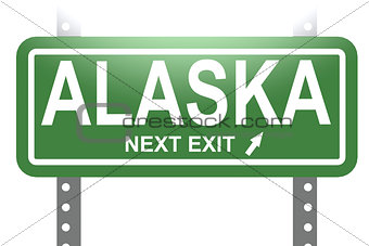 Alaska green sign board isolated 