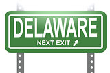 Delaware green sign board isolated 
