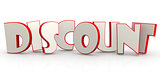 Discount word with white background