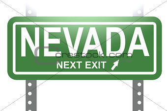 Nevada green sign board isolated 