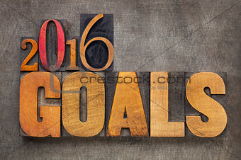 2016 goals in letterpress wood type