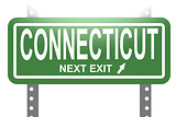 Connecticut green sign board isolated