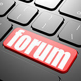 Keyboard with forum text