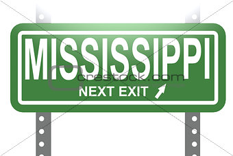 Mississippi green sign board isolated 