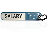 Salary word on the blue find it banner