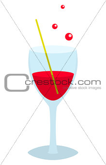Glass with a red drink