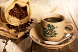Traditional style Hainan coffee in vintage mug
