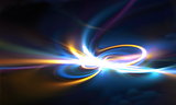Abstract blurred scene depicting an astronomical nebula magnetic storm. Fractal art graphic