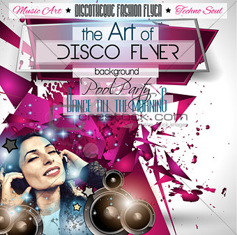 Club Disco Flyer Set with DJs and Colorful backgrounds