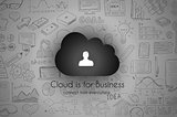 Cloud Computing concept with infographics sketch set