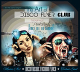 Club Disco Flyer Set with Music themed backgrounds