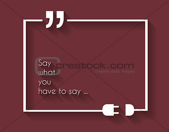 Quotation Mark Frame with Flat style and space for text
