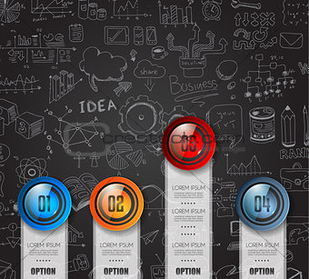 Infographic Abstract template with multiple choices glass buttons